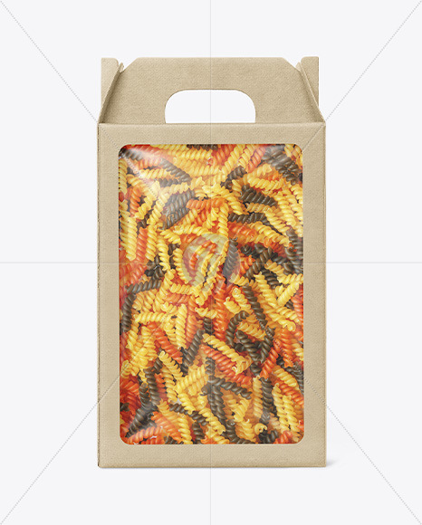 Kraft Box With Fusilli Mockup