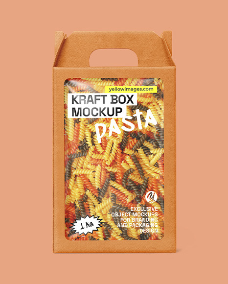 Kraft Box With Fusilli Mockup