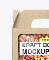 Kraft Box With Peanuts Mockup