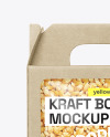 Kraft Box With Popcorn Mockup