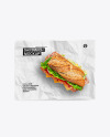 Paper Wrapper With Sandwich Mockup