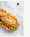 Paper Wrapper With Sandwich Mockup