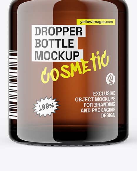 Amber Dropper Bottle Mockup