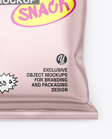 Matte Metallic Snack Package Mockup