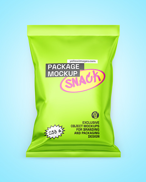 Matte Metallic Snack Package Mockup