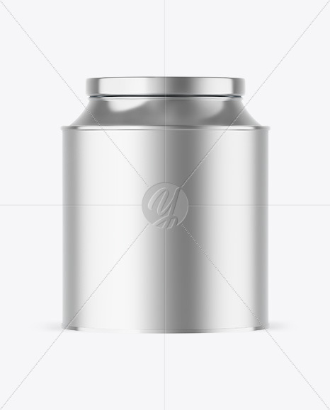 Matte Metallic Tea Tin Can Mockup