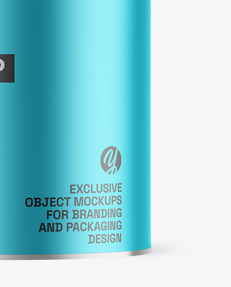 Matte Metallic Tea Tin Can Mockup