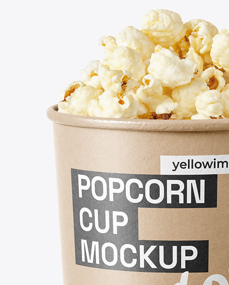 24 oz Kraft Popcorn Cup Mockup