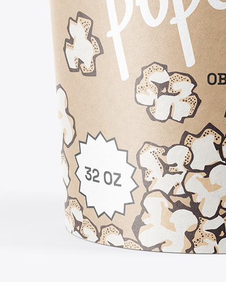 32 oz Kraft Popcorn Cup Mockup