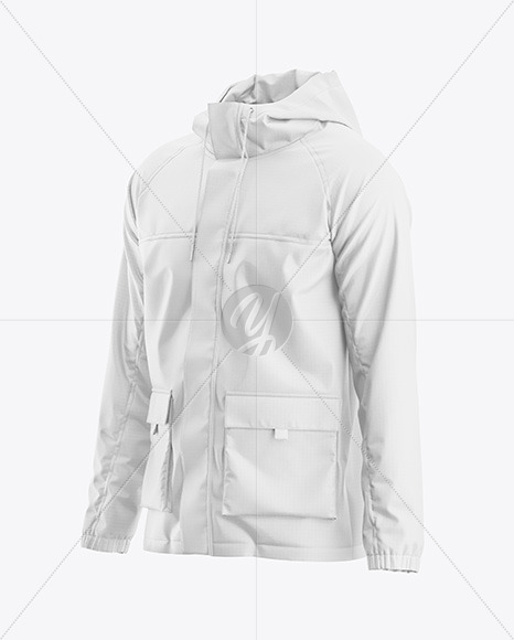 Men's Windbreaker Jacket Mockup - Half Side View