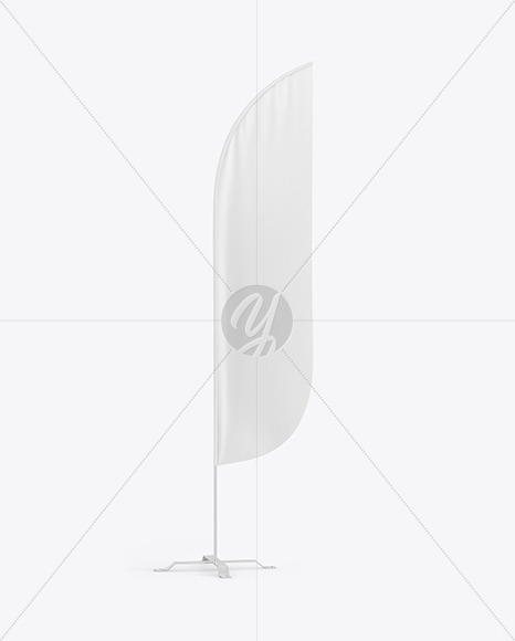 Convex Flag with Metallic Base Mockup