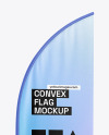 Convex Flag with Metallic Base Mockup