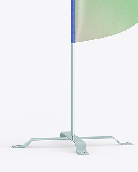 Convex Flag with Metallic Base Mockup