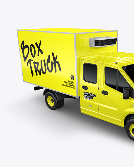 Box Truck Mockup - Half Side View