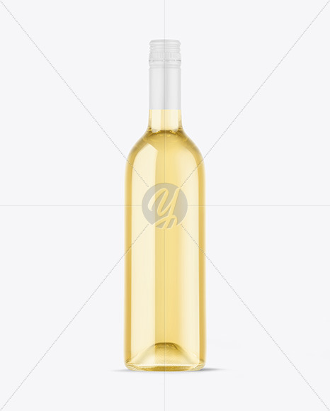 Clear Glass White Wine Bottle Mockup