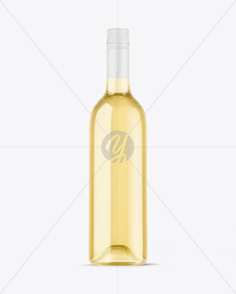 Clear Glass White Wine Bottle Mockup