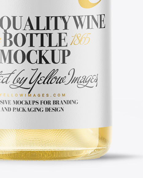 Clear Glass White Wine Bottle Mockup