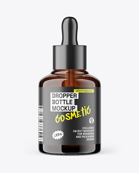 Amber Dropper Bottle Mockup