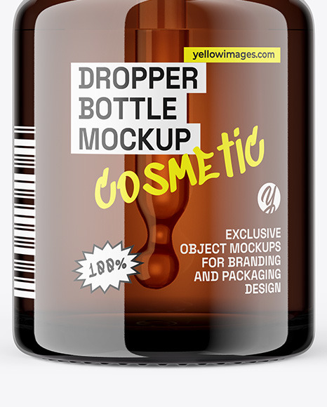 Amber Dropper Bottle Mockup