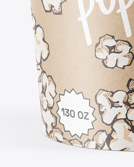 130 oz Kraft Popcorn Bucket Mockup