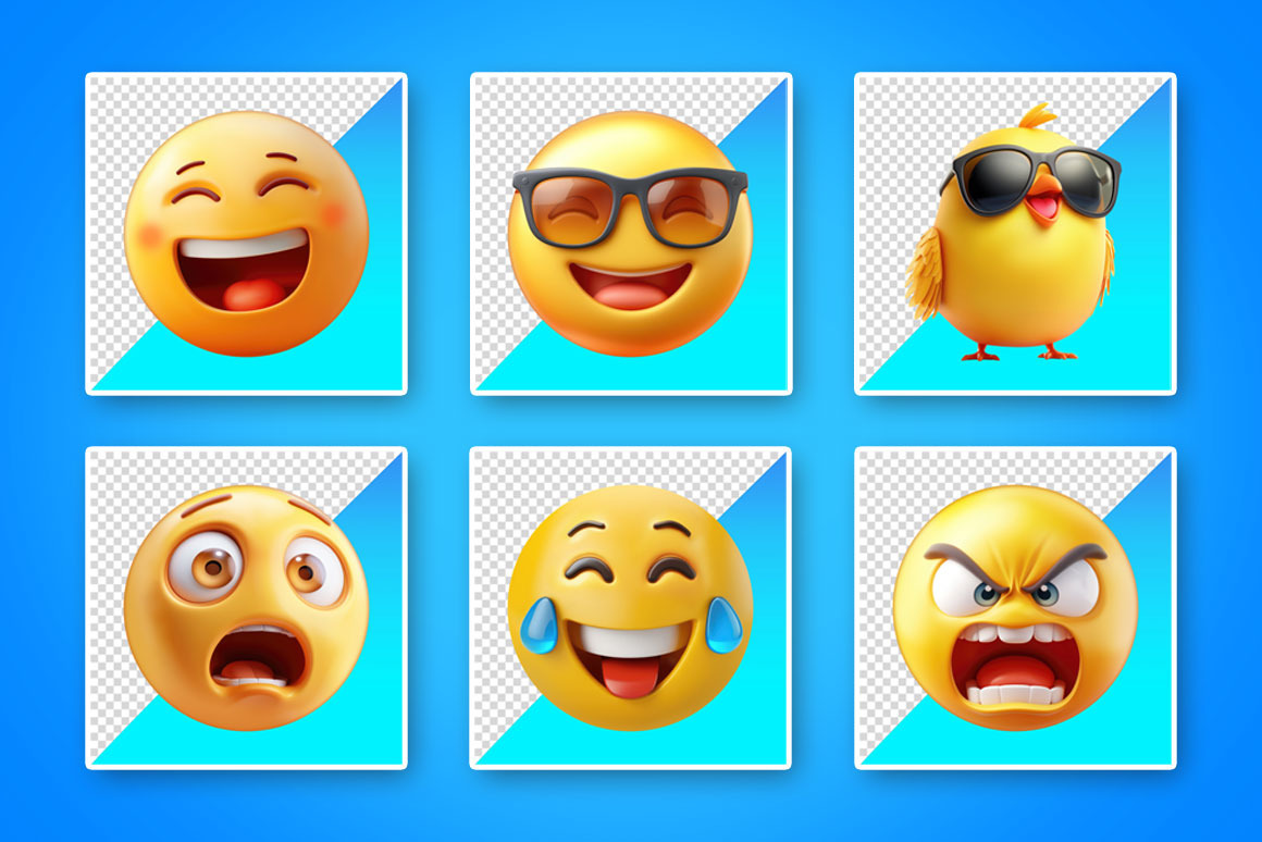 Emojis Collection - 42 PNGs files