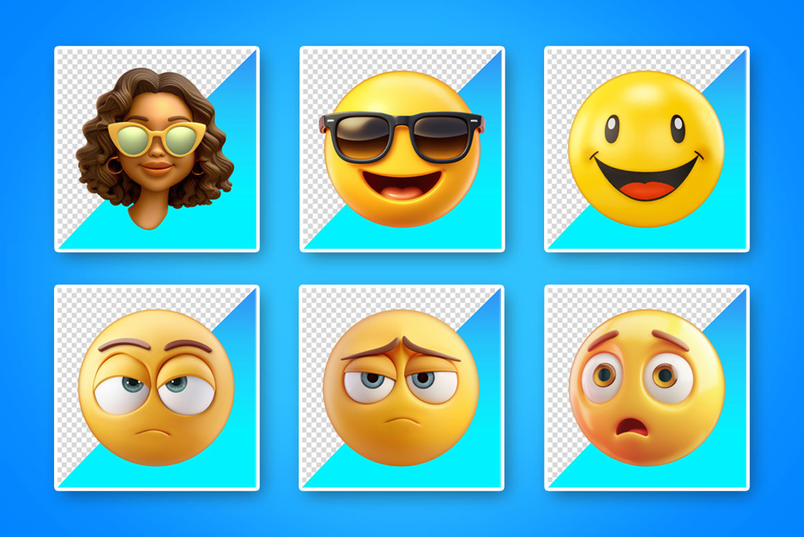 Emojis Collection - 42 PNGs files