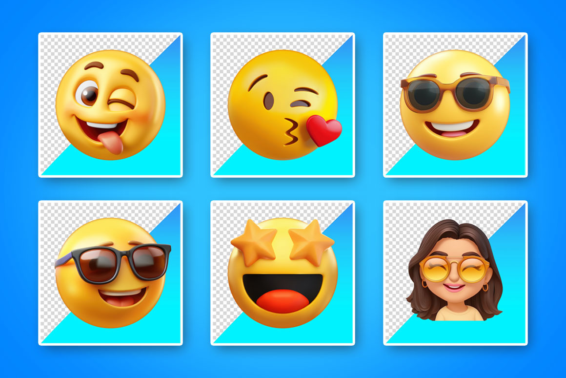 Emojis Collection - 42 PNGs files