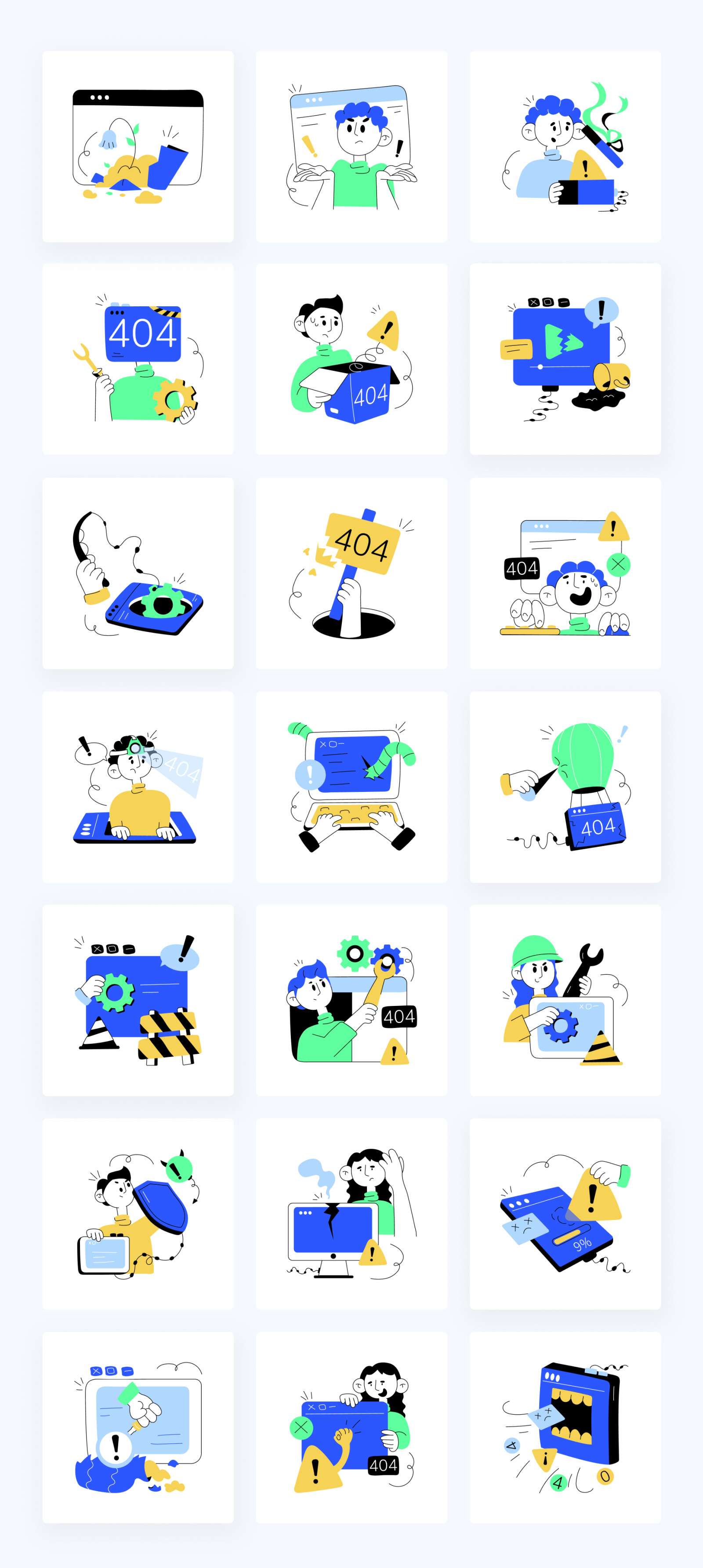 Website Maintenance Mini Illustrations