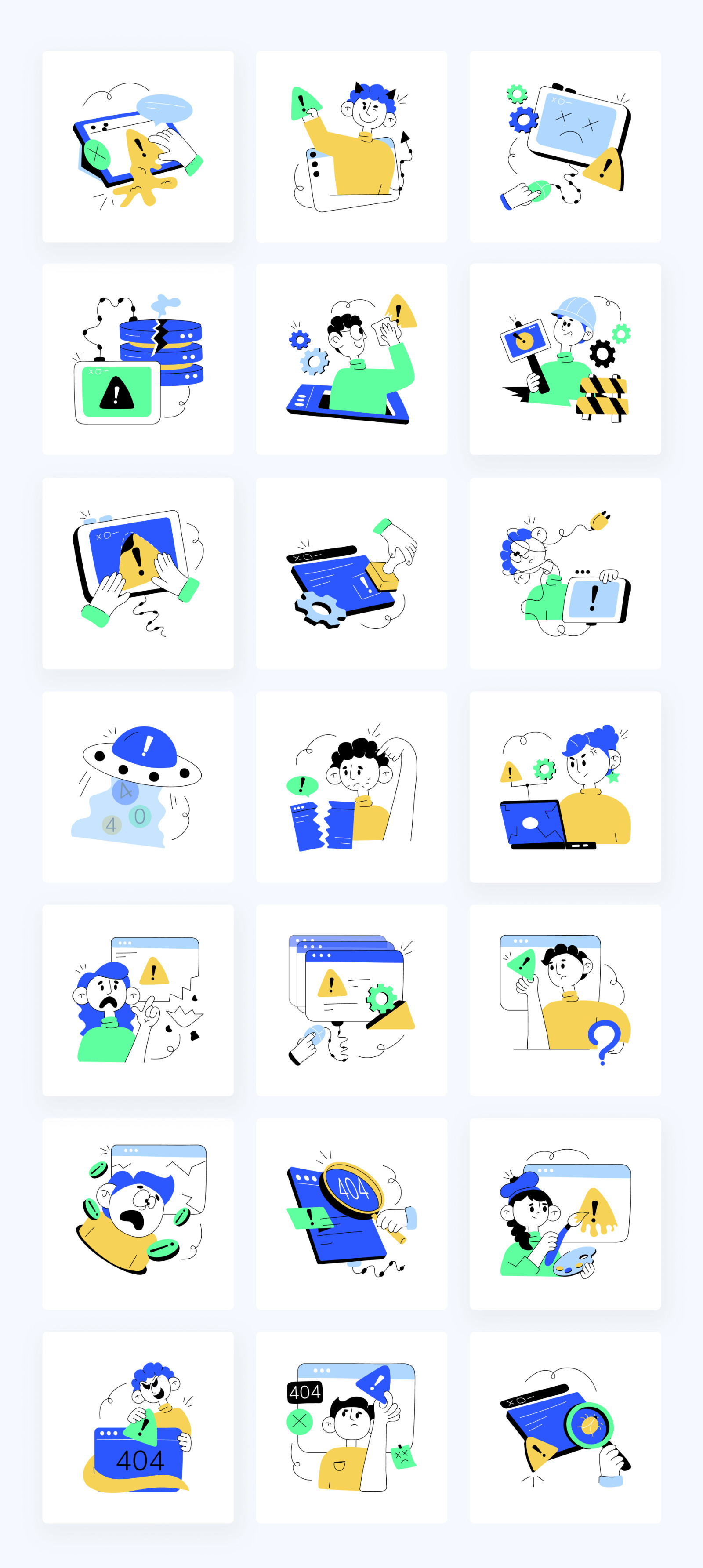 Website Maintenance Mini Illustrations