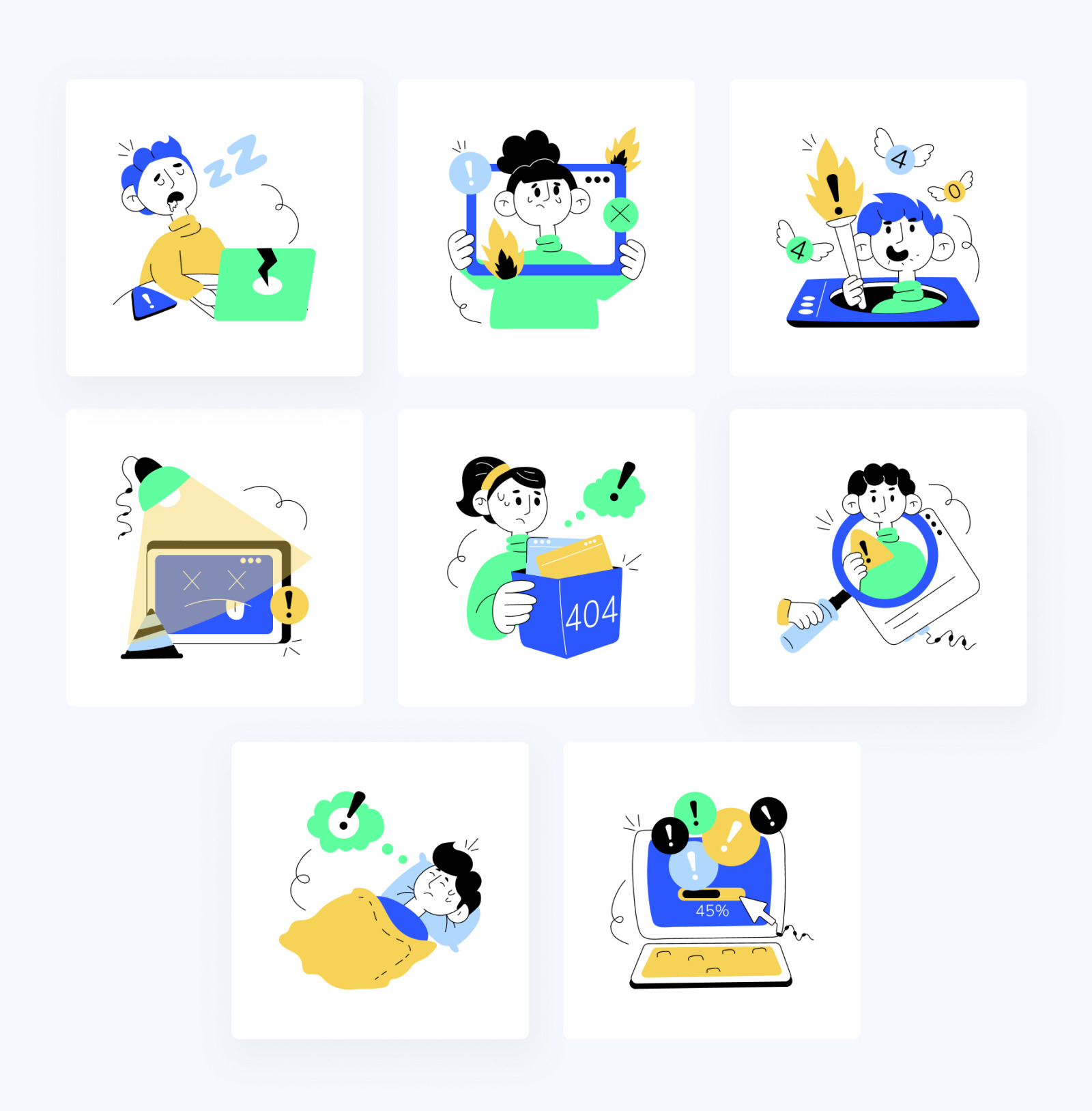 Website Maintenance Mini Illustrations