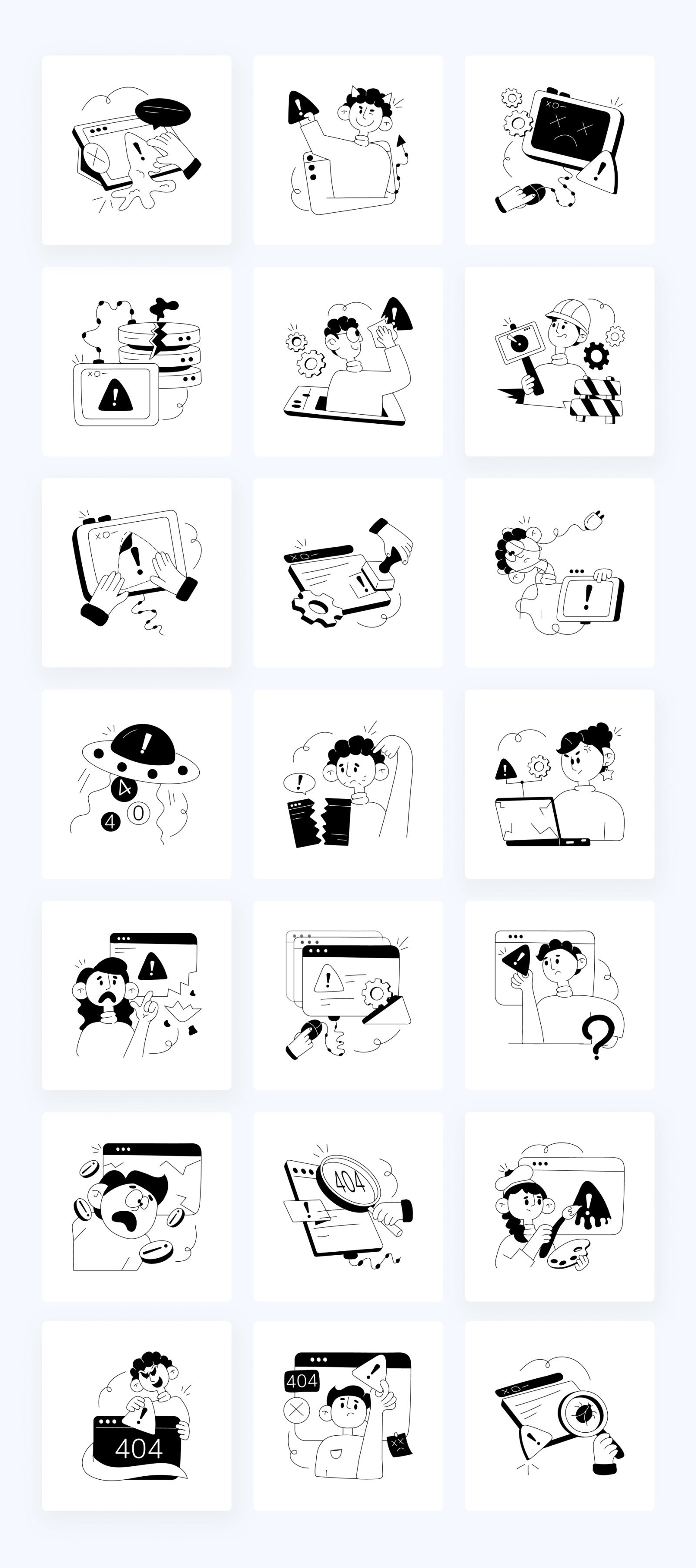 Website Maintenance Mini Illustrations