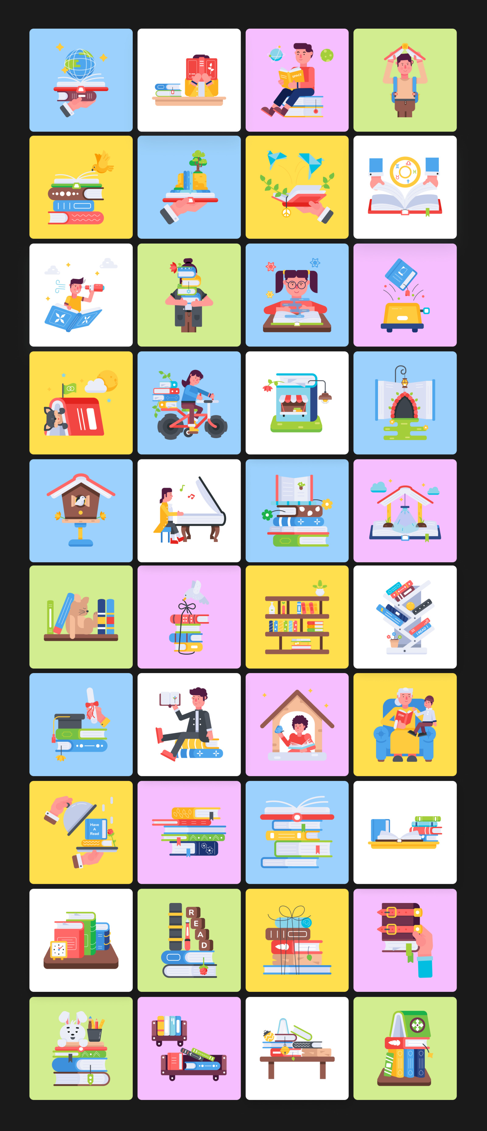 Book and Library Icons