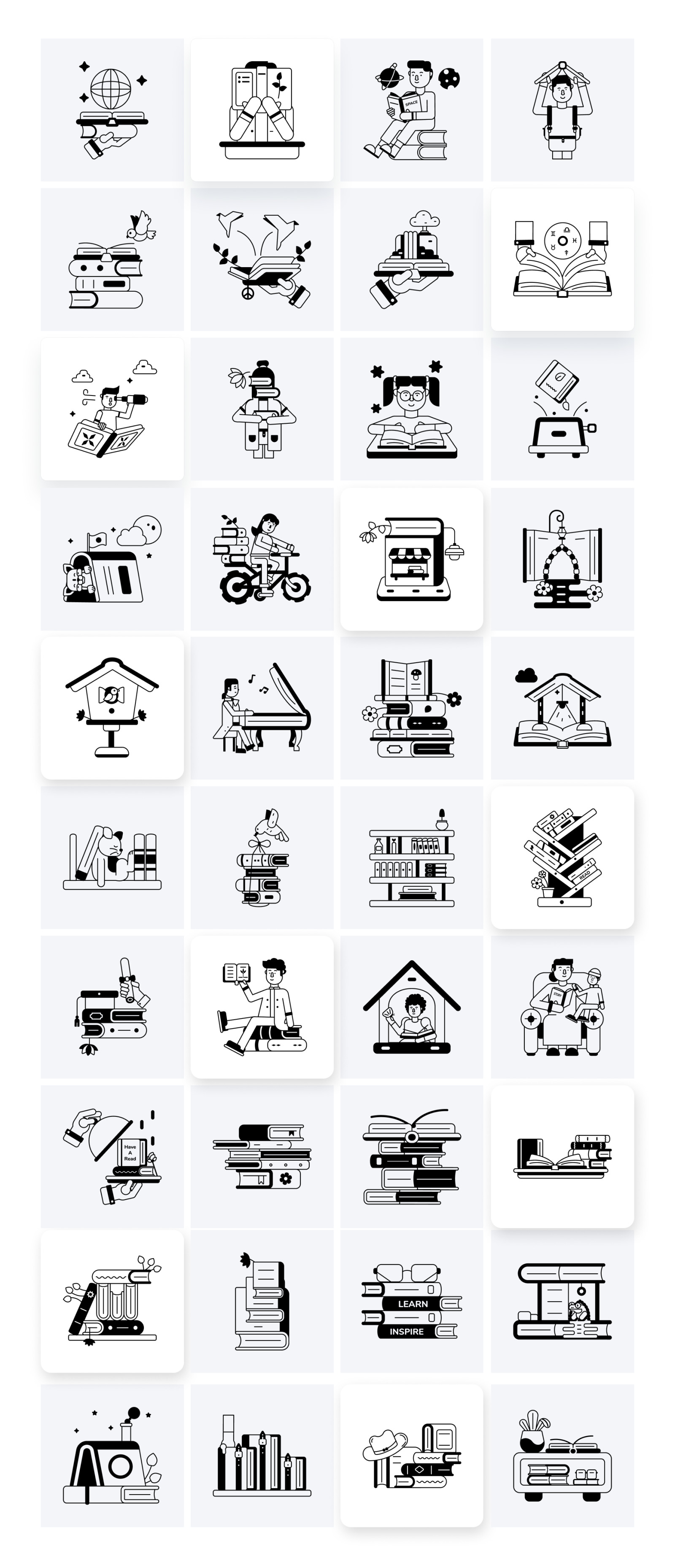 Book and Library Icons Book and Library Icons