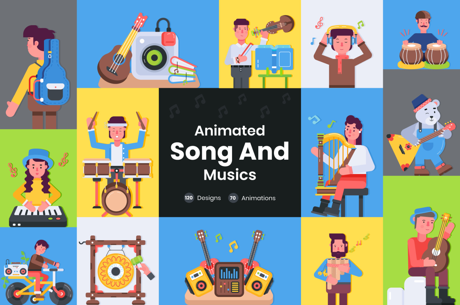 Animated Song and Music Icons