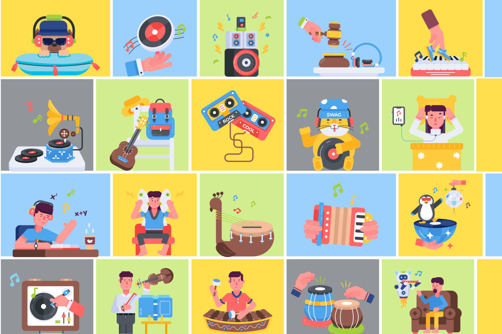 Animated Song and Music Icons Animated Song and Music Icons