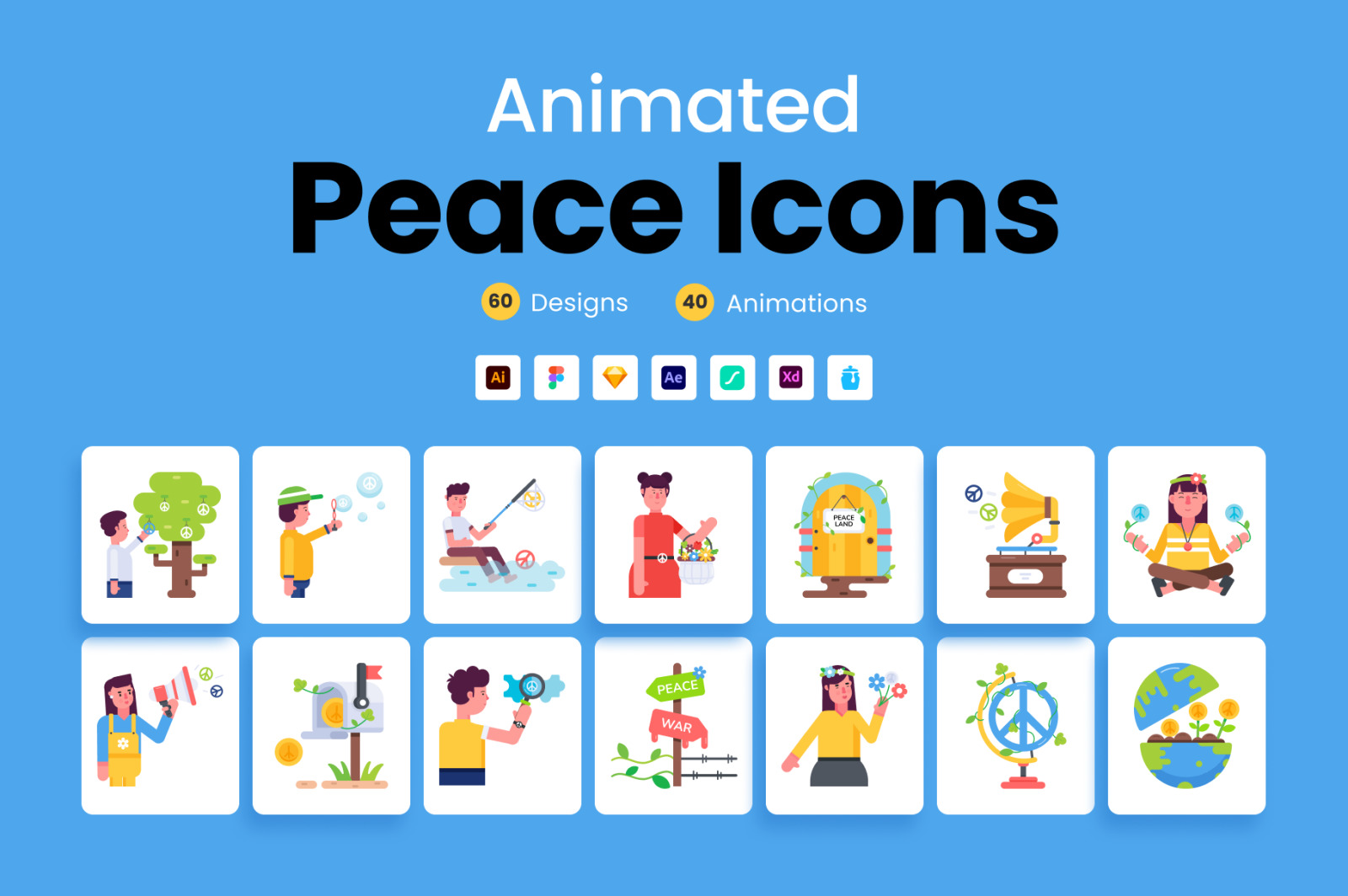 Animated Peace Icons