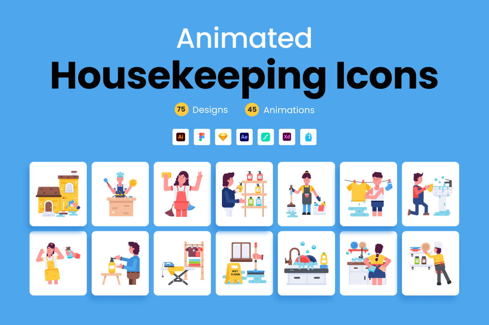 Animated Housekeeping Icons