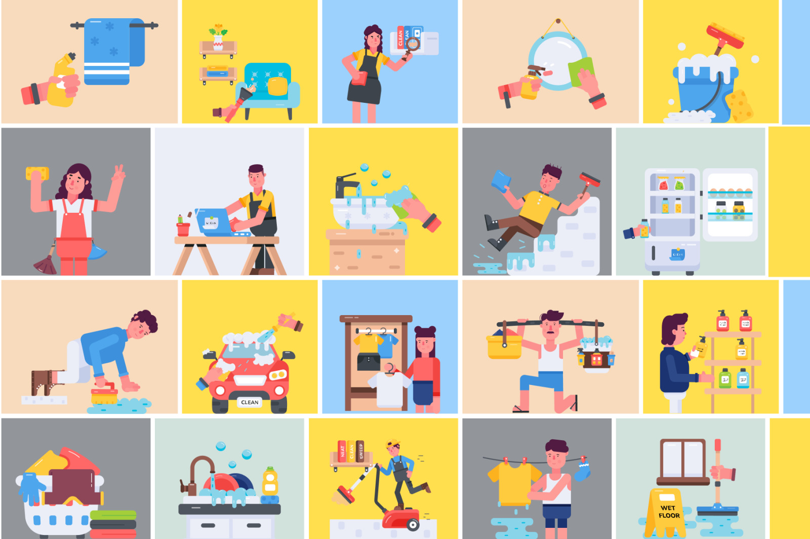 Animated Housekeeping Icons Animated Housekeeping Icons