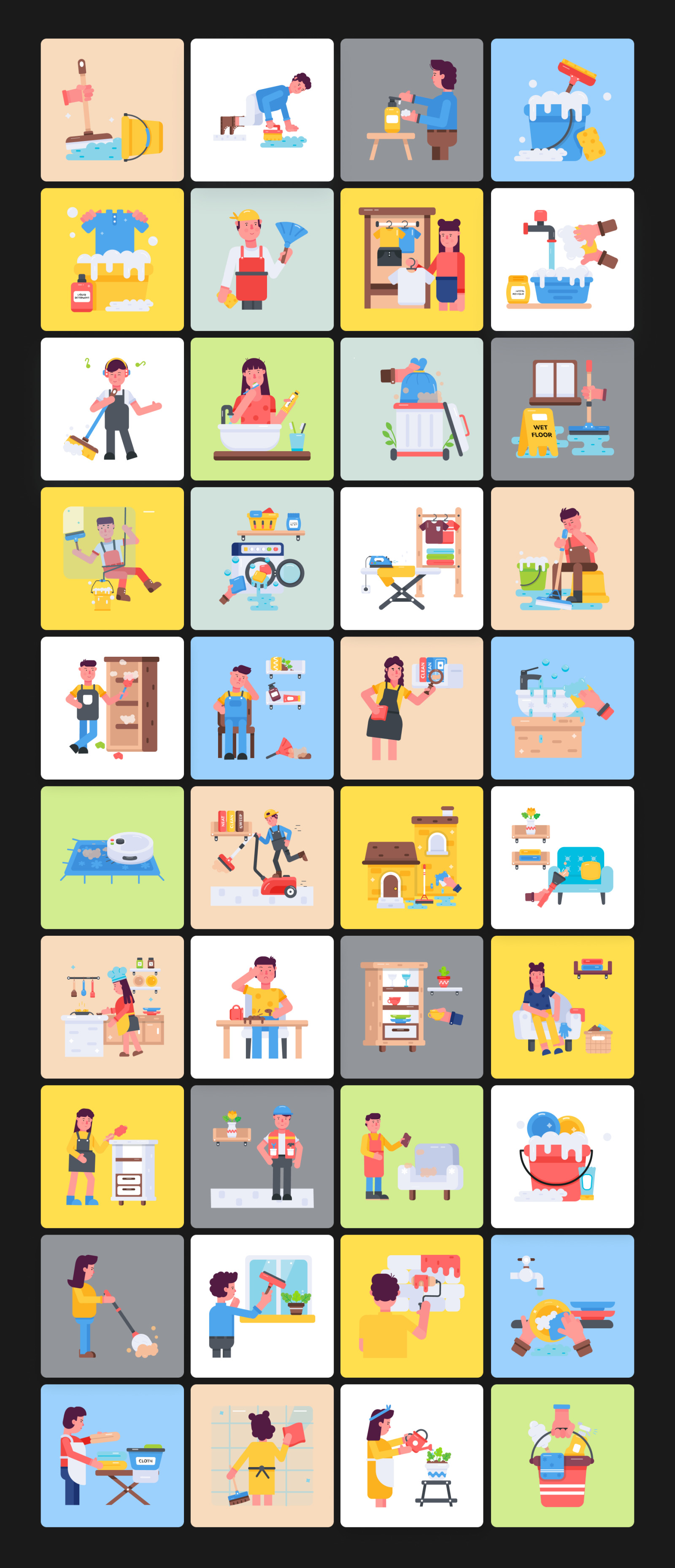 Animated Housekeeping Icons Animated Housekeeping Icons