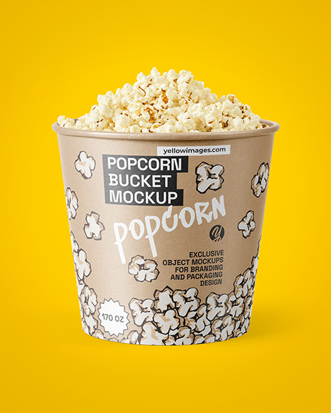 170 oz Kraft Popcorn Bucket Mockup