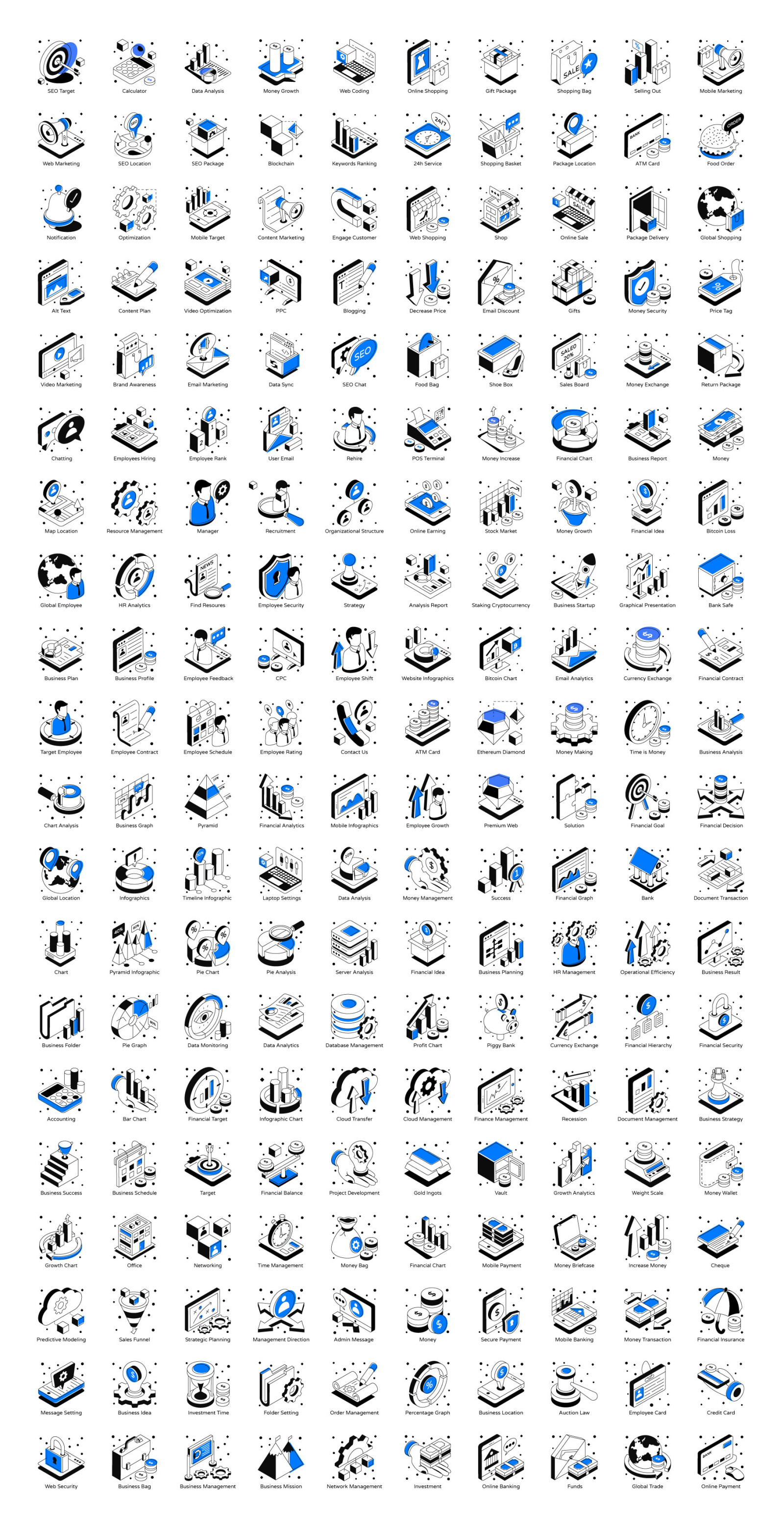 Startup and Entrepreneurship Isometric Icons