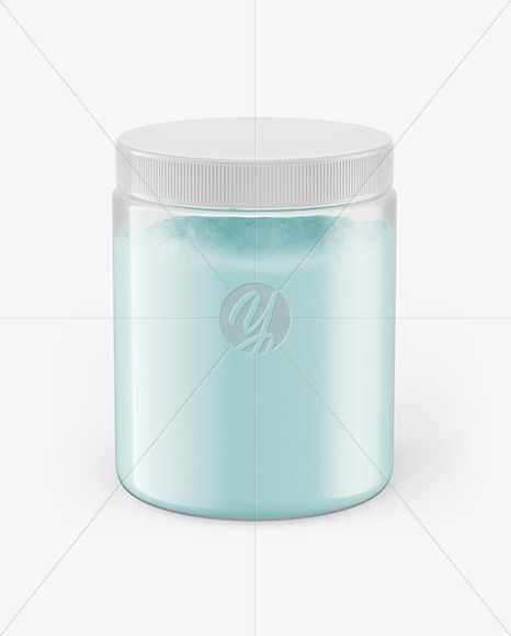 Clear Jar With Powder Mockup