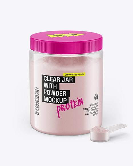 Clear Jar With Powder Mockup