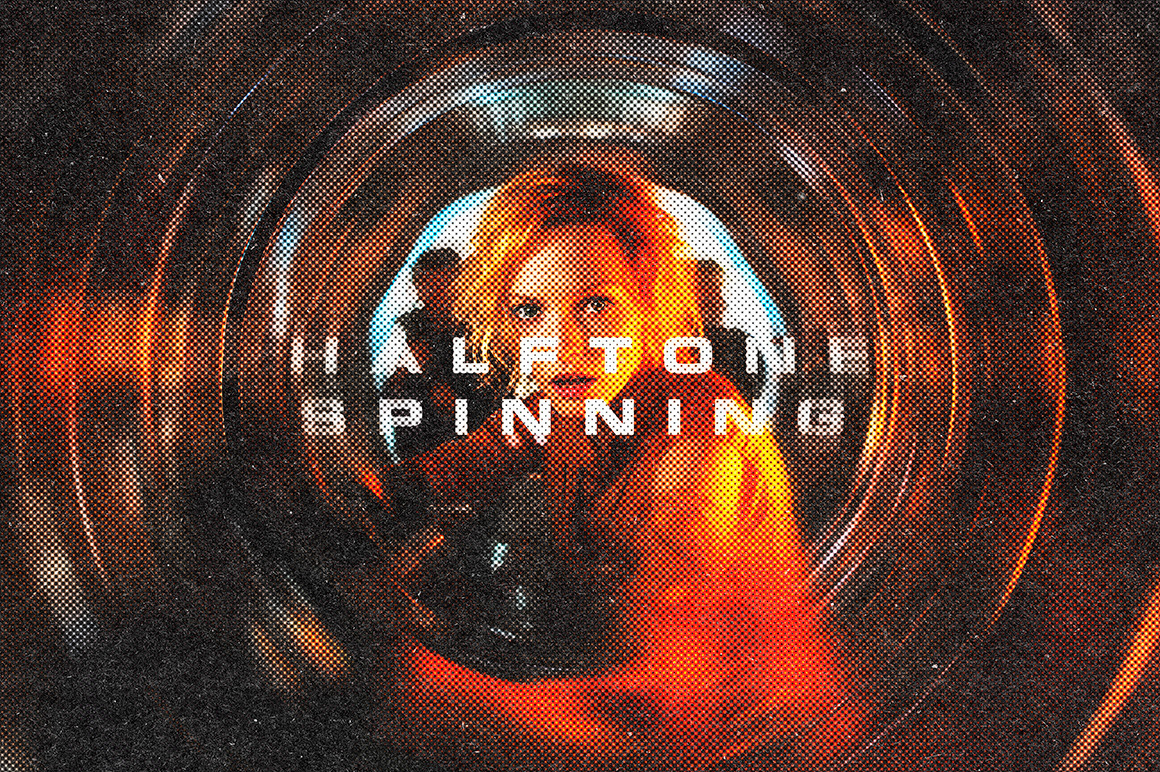 Halftone Spinning Blur Photo Effect Halftone Spinning Blur Photo Effect