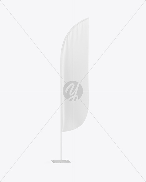 Convex Flag with Metallic Base Mockup