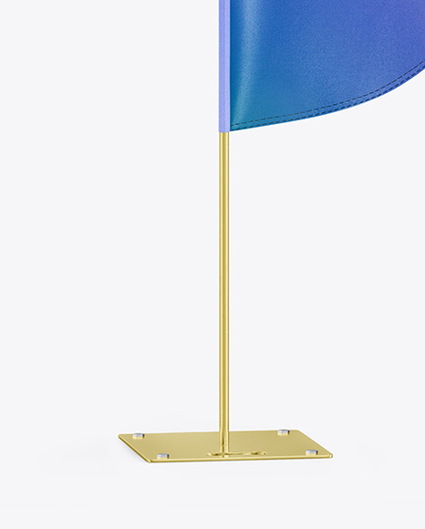 Convex Flag with Metallic Base Mockup