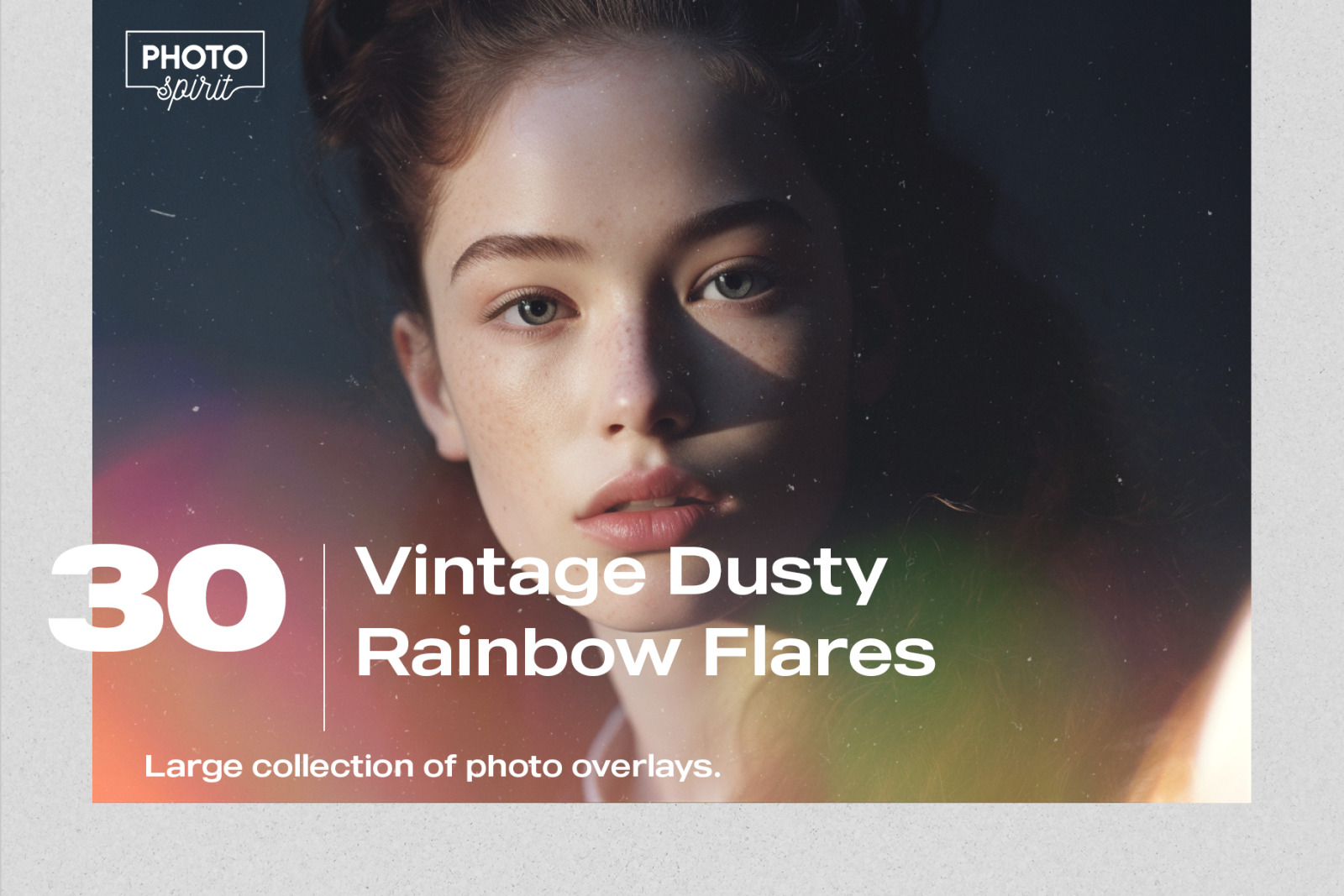 30 Vintage Dusty Rainbow Flares Effect Photo Overlays