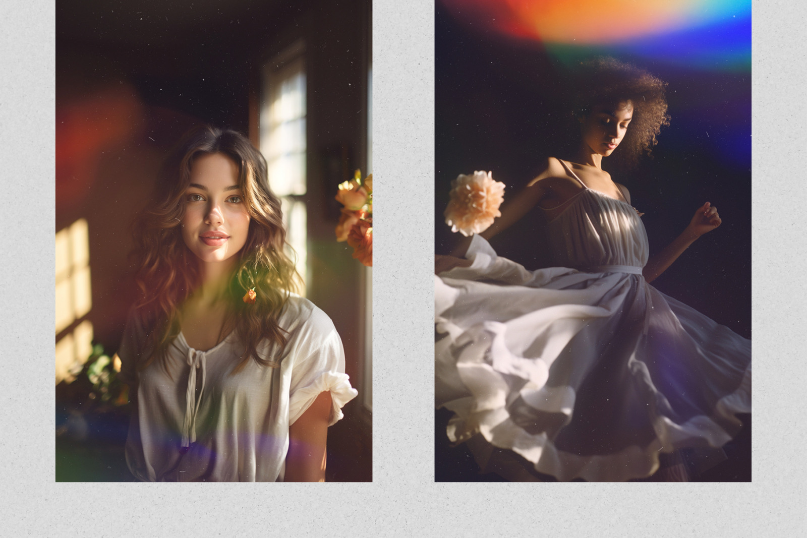 30 Vintage Dusty Rainbow Flares Effect Photo Overlays