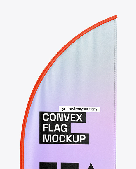 Convex Flag with Metallic Base Mockup