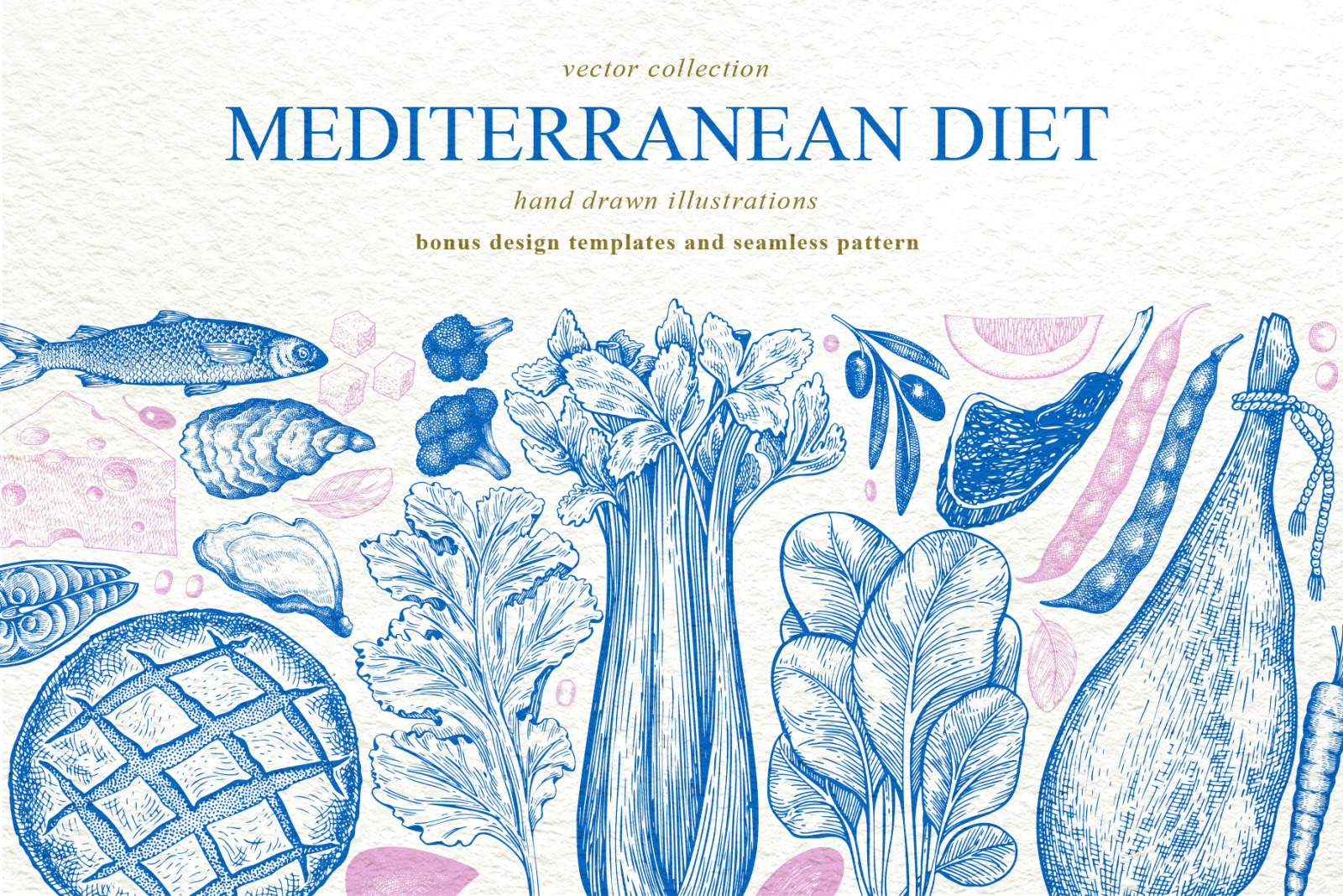 Mediterranean Diet Vector Collection